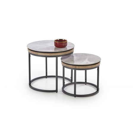 Konferenčné stolíky 2 ITAKA, efekt popolavého mramoru / grafit