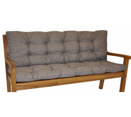 Vankúš na záhradnú lavičku 120 cm - sivá látka