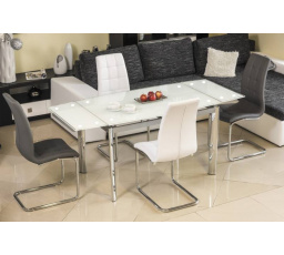 Jedálenský stôl GD-020, biely/chróm