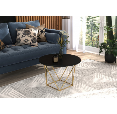 Konferenčný stolík LIAM Zlatý+Čierny