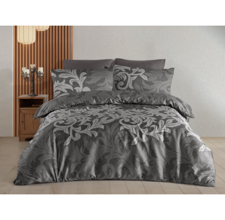 Francúzske obliečky Satén 220x200, 70x90cm Karen grey
