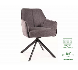 Jedálenská otočná stolička NOTTI s pružinovým sedákom, Tmavo sivá 18/Čierna