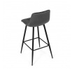 Stolička barová, sivá látka, štvornohá kovová podnož, čierny mat