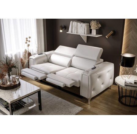 Sofa ORION II, relax 190 cm prírodná koža - biela koža Sofa ORION II, relax 190 cm prírodná koža - biela koža