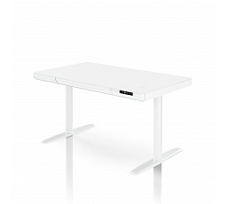 Elektrický výškovo nastaviteľný stôl sit-stand so zásuvkou a bezdrôtovou nabíjačkou Qi, biely, 1200 mm: ELLIS