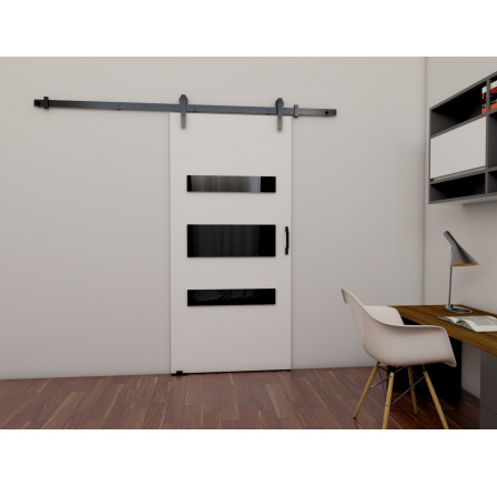 Posuvné dvere LOFT D100, biela/čierna