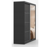 Šatní skriňa MULTI 31 - 203 cm, Čierna/Čierny Lesk