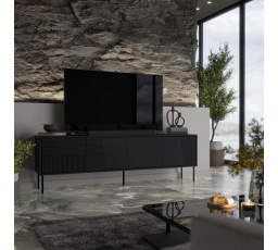 TV komoda Skriňa ABI, čierna matná/čierna matná