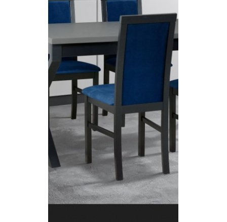 NIEL 6 (NILO 6 ) - jedálenská stolička - drevo čierna / látka tmavomodrá č. 21- kolekcia "DRE" (K150-Z)
