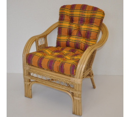 Ratanové kreslo Rio De Janeiro med - pad okrová kocka