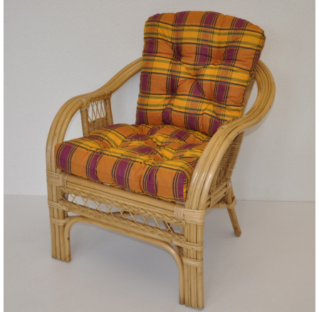 Ratanové kreslo Rio De Janeiro med - pad okrová kocka