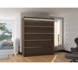 Posuvná skriňa s LED osvetlením SPECTRA 180 Choco+Choco