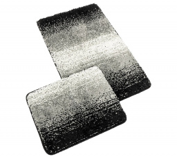 Kúpeľňová sada predložiek SILVER 60x100+60x50cm sivá/čierna