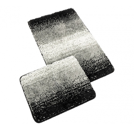 Kúpeľňová sada predložiek SILVER 60x100+60x50cm sivá/čierna Kúpeľňová sada predložiek SILVER 60x100+60x50cm sivá/čierna