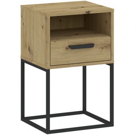 Nočný stolík CADRO 1S 40 NR5, Dub Artisan/Čierna