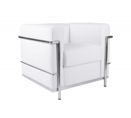 Kreslo Kubik biela koža TP