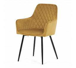 Jídelní židle, žlutá, sametová látka, DCH-215 YEL4