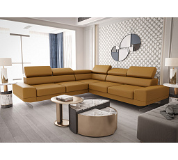 ROHOVÁ POHOVKA MILANO MAX 270x270 CM PRÍRODNÁ KOŽA (ODTIENE ŽLTEJ) - RÝCHLE ODOSLANIE