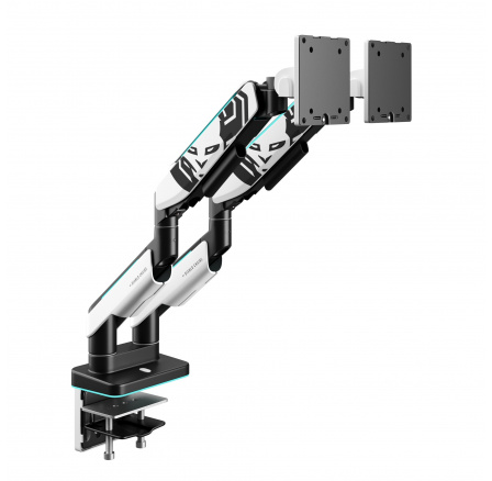 Dvojitý držiak na monitory 49 palcov, bielo-čierny X-Arm Dual RGB