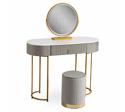 Toaletný stolík SARAH Sivá/Zlatá