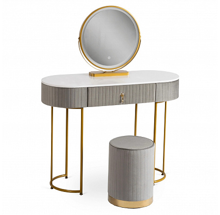 Toaletný stolík SARAH Sivá/Zlatá