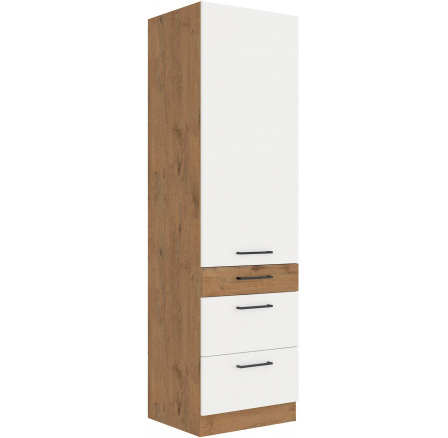 Kuchynská skriňa VIGO - 60 DKS-210 3S 1F, Dub Lancelot / Biely lesk Kuchynská skriňa VIGO - 60 DKS-210 3S 1F, Dub Lancelot / Biely lesk