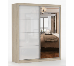 Šatní skriňa MULTI 35 - 183 cm, Dub Sonoma/Biely Lesk