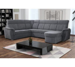 Rohová sedacia súprava v tvare U Billy, pravý otoman, sivá