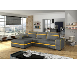 Rohová sedacia súprava Funny L sivá/EKO žltá