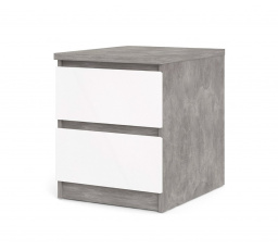 Nočný stolík SIMPLICITY 230, Betón/Biely lesk