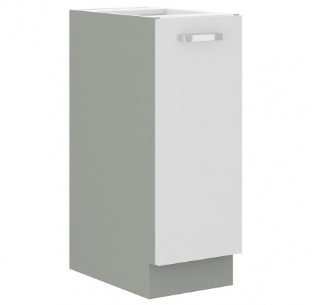 Kuchynská dolná skrinka BOLZANO 30 D CARGO BB, Biely lesk/Sivá