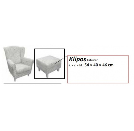 KLIPOS ( CLIP ) TABURET Iba látka provence DV15, nohy biele "FN" (K250-Z)