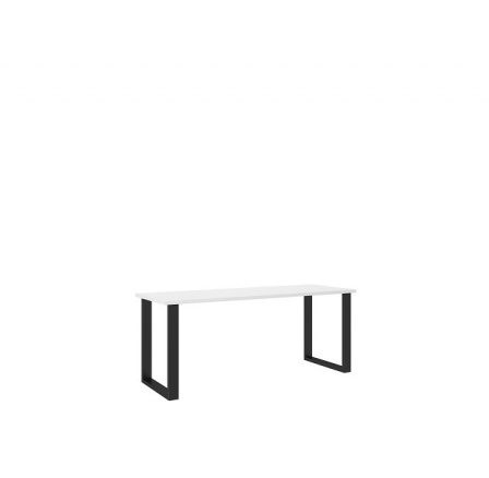 LOFT - Jedálenský stôl w. 185 x 75 x 67, laminovaný biely/čierny kov (IMERIAL= 2 balenia) "LP" (K150)