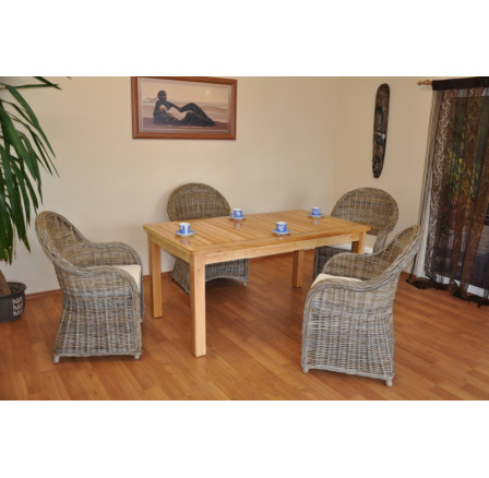 Ratanový jedálenský set Pfeifer grande 4+1