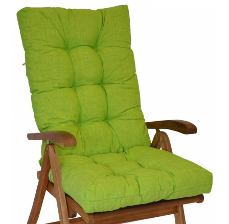 Vankúš pre vysoké záhradné kreslo z teakového dreva - látka svetlozelená