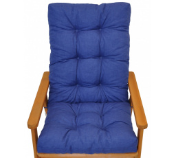 Vankúš na záhradné kreslo s mašľou - modrá látka