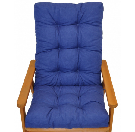 Vankúš na záhradné kreslo s mašľou - modrá látka