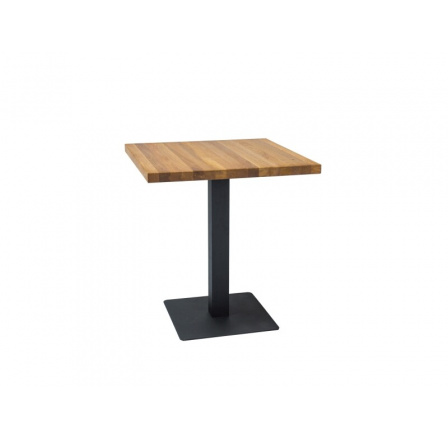 PURO stôl z masívneho dreva dub/čierna 70x70