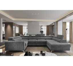 Rohová sedacia súprava v tvare U LOUIS, Sola 6 Pravá