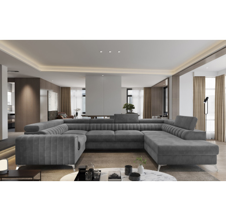 Rohová sedacia súprava v tvare U LOUIS, Sola 6 Pravá