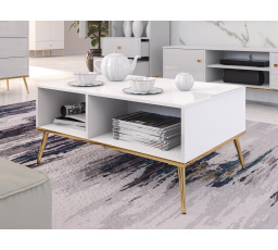 Konferenčný stôl GOLDIN 08, Alpská biela/Biely Lesk