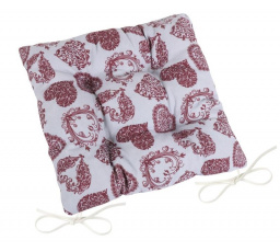 Sedák prešívaný 40x40 cm čipkované srdce