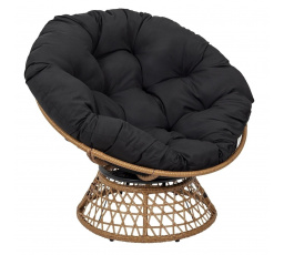 Kreslo Cancun čierne/prírodné otočné