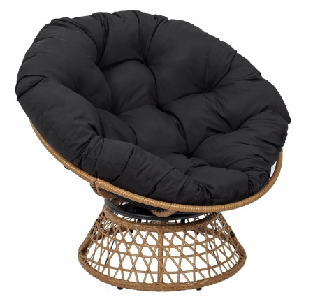 Kreslo Cancun čierne/prírodné otočné