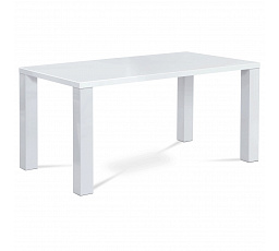 Jedálenský stôl 160x90x76 cm, biely vysoký lesk