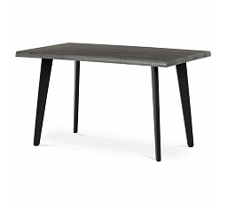 Stôl jedálenský, 130x80x75 cm, MDF doska, dekor sivý dub, kov, čierny lak