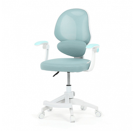 Dětská židle, výškově nastavitelná, modrá síťovina, KA-W8008 BLUE