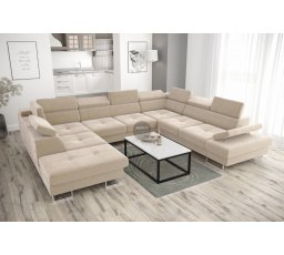Rohová sedacia súprava GALAXY MAX I s funkciou spania 280x350x225 - béžová, pravá