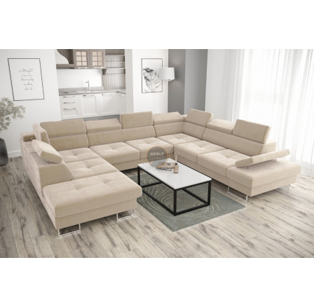 Rohová sedacia súprava GALAXY MAX I s funkciou spania 280x350x225 - béžová, pravá Rohová sedacia súprava GALAXY MAX I s funkciou spania 280x350x225 - béžová, pravá