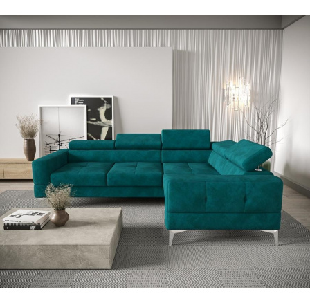 Rohová sedacia súprava TOSCANIA 250x180 - pravá, tyrkysová